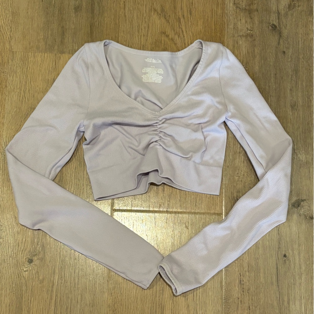 Wild Fable Light Purple Ribbed Active Top